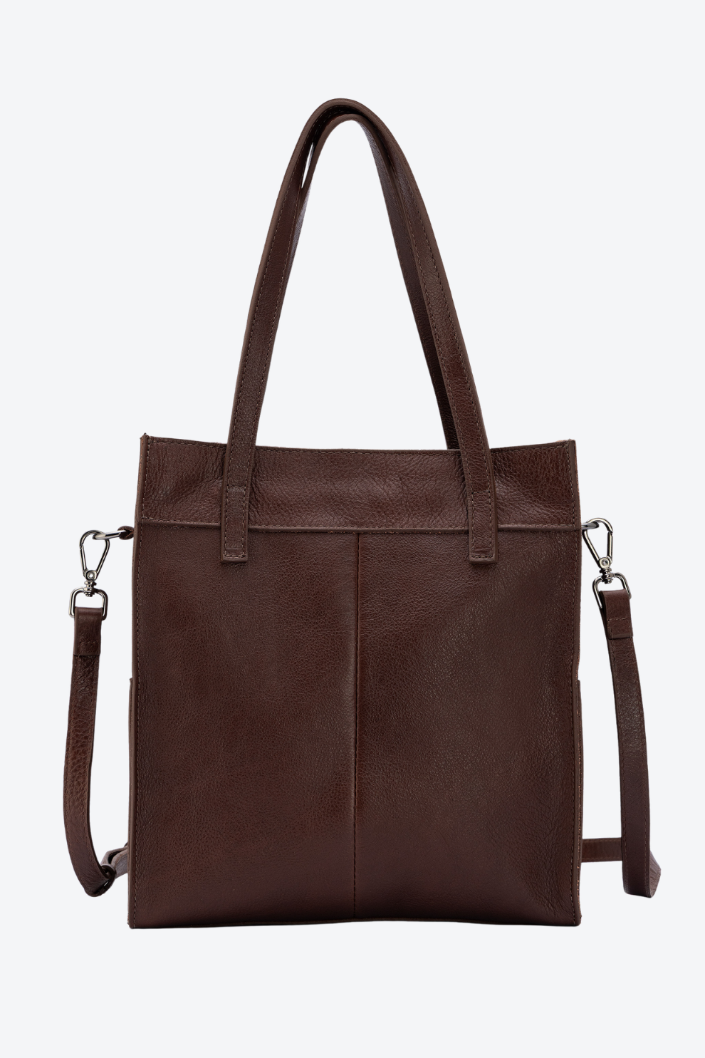 Bolsa Tote em Couro com Bolsos Laterais Média