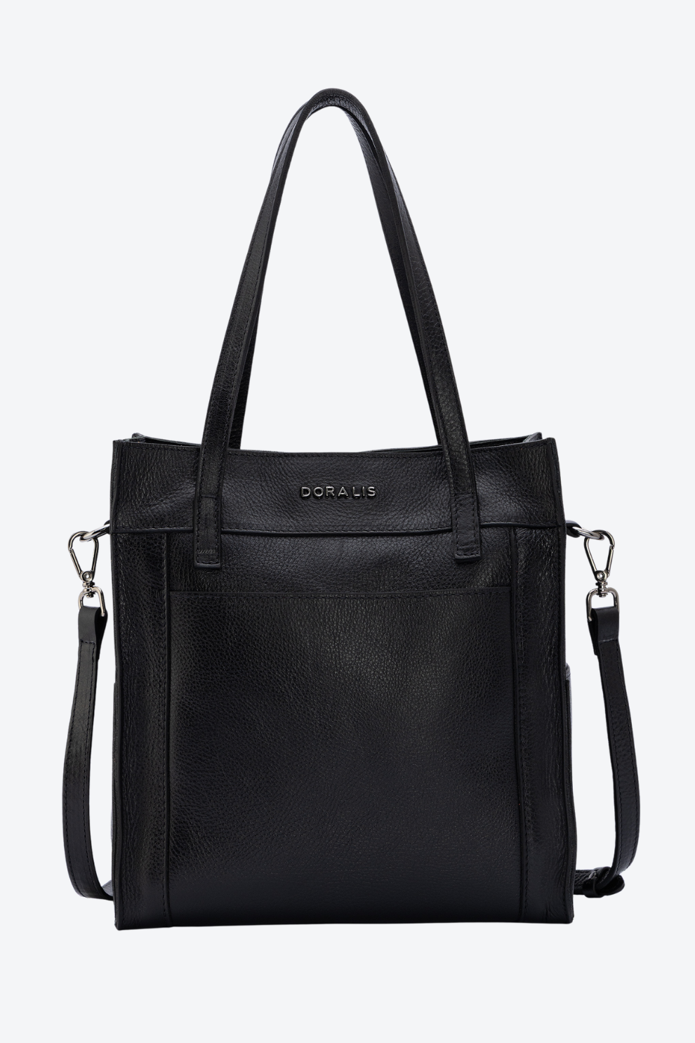 Bolsa Tote em Couro com Bolsos Laterais Média