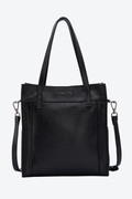 Bolsa Tote em Couro com Bolsos Laterais Média