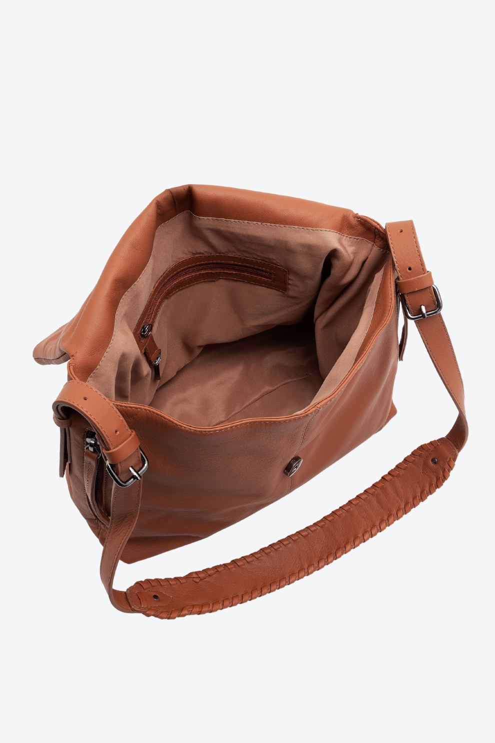 Bolsa Couro Alça Trançada Média