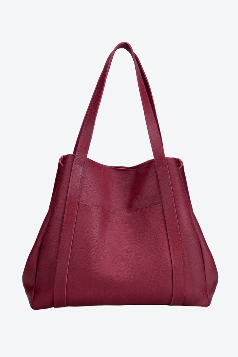 Bolsa Couro Três Divisórias Grande