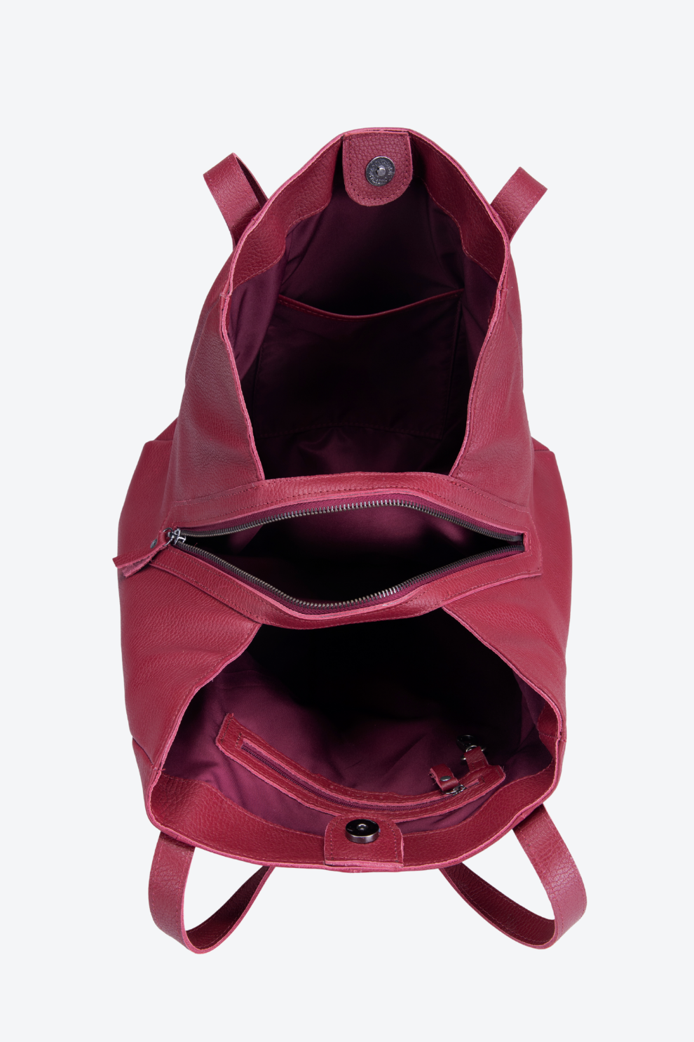 Bolsa Couro Três Divisórias Grande