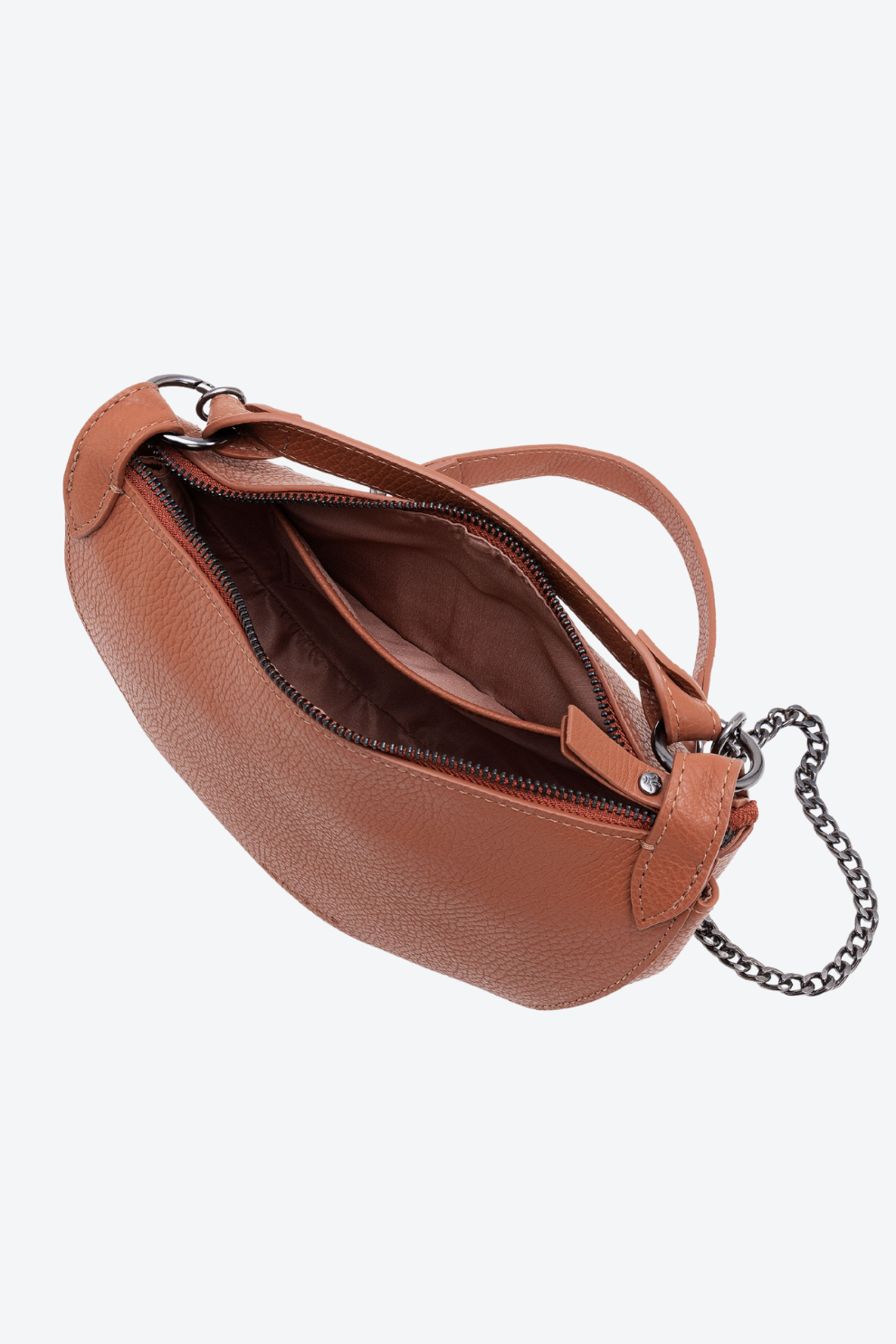 Bolsa Couro Meia Lua Estruturada Pequena