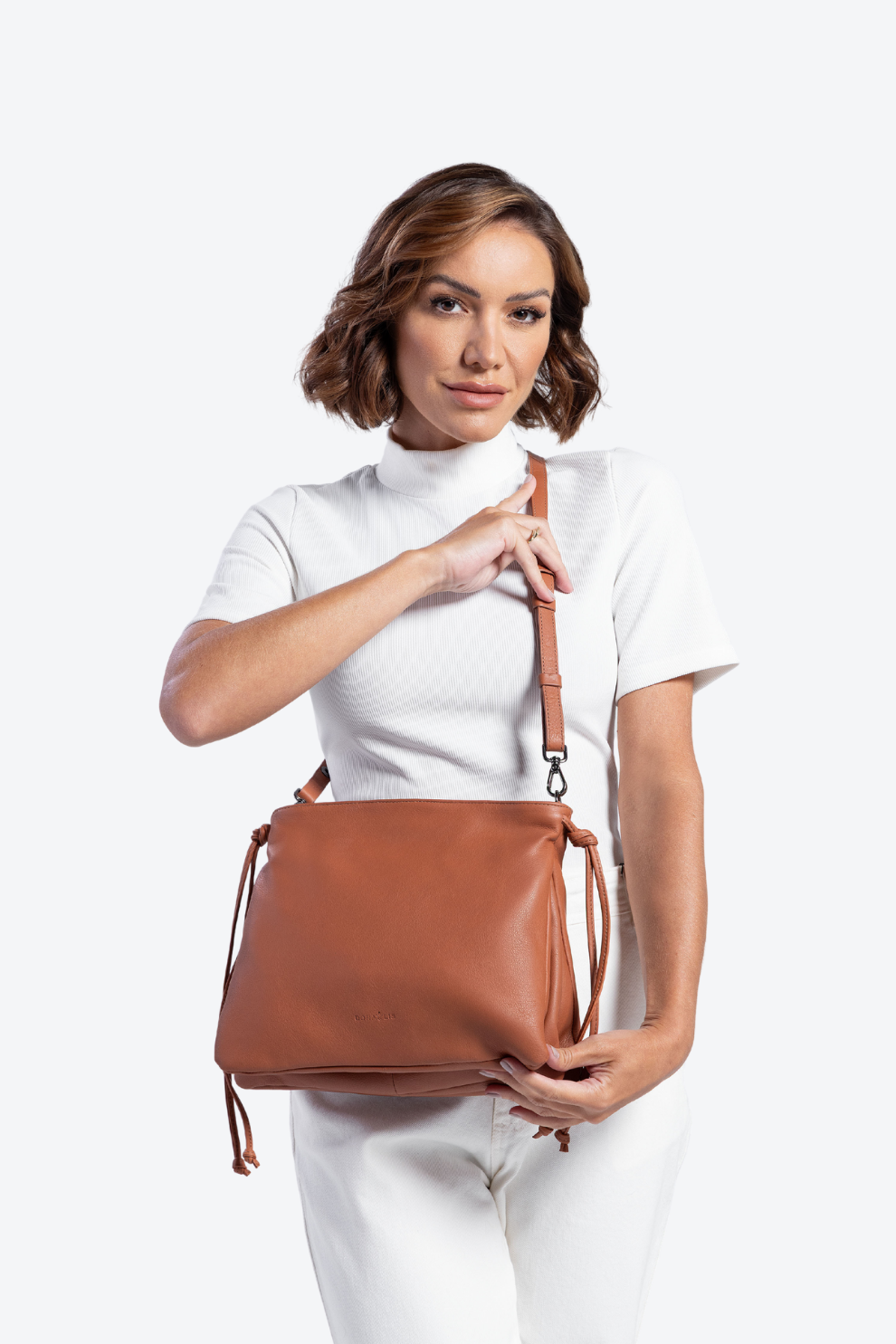 Bolsa Couro Shoulder Transversal Média