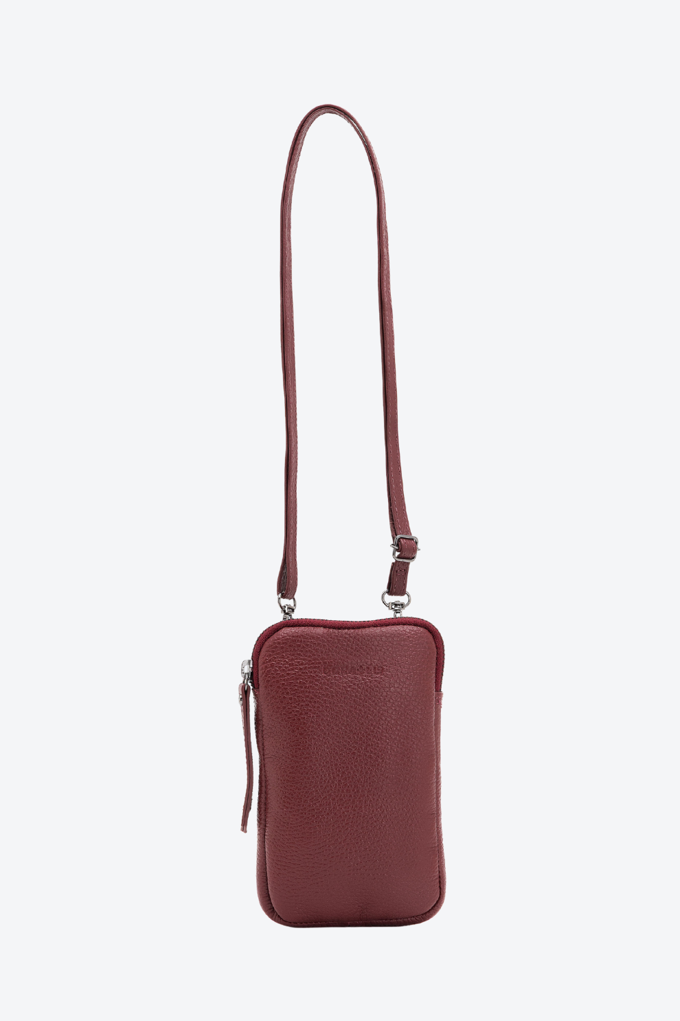 Bolsa Porta Celular Couro Zíper Pequeno