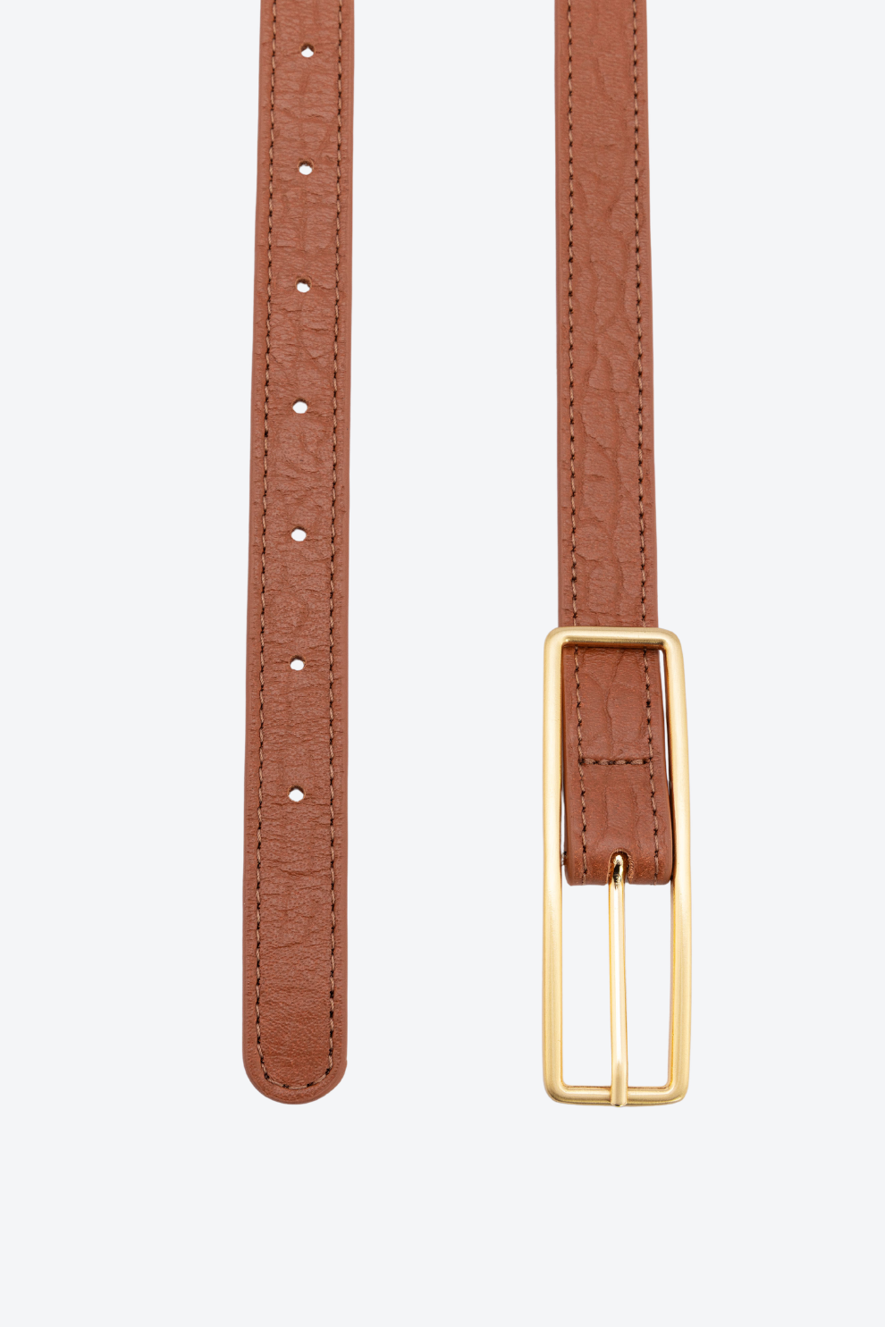 Cinto Fino Couro Fivela Retangular