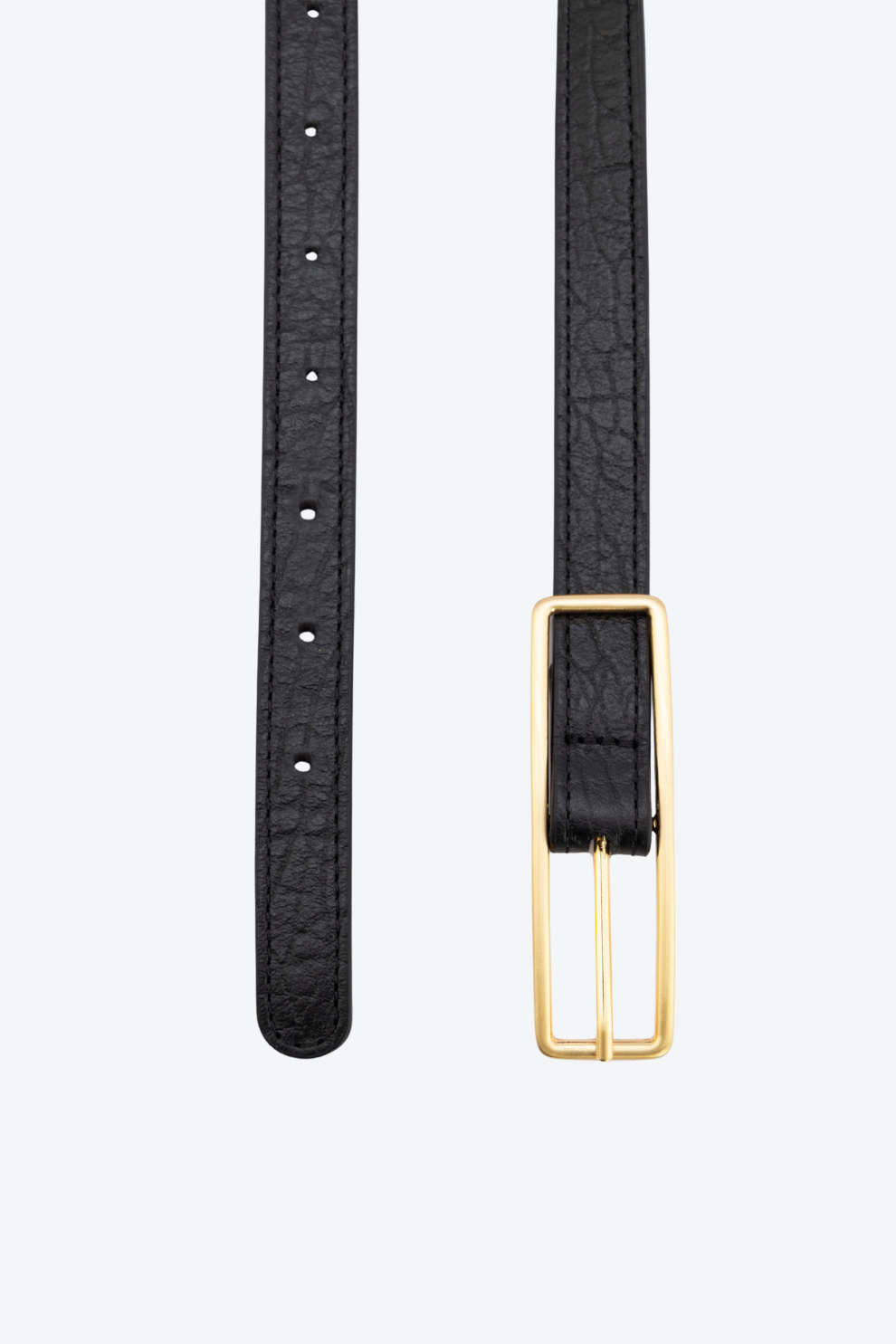 Cinto Fino Couro Fivela Retangular