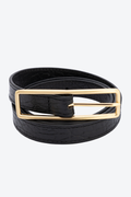 Cinto Fino Couro Fivela Retangular