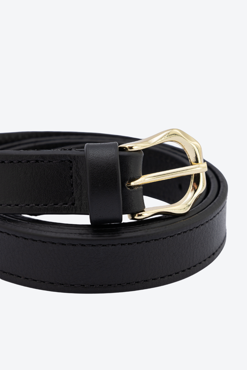 Cinto Fino Couro Fivela Fluida