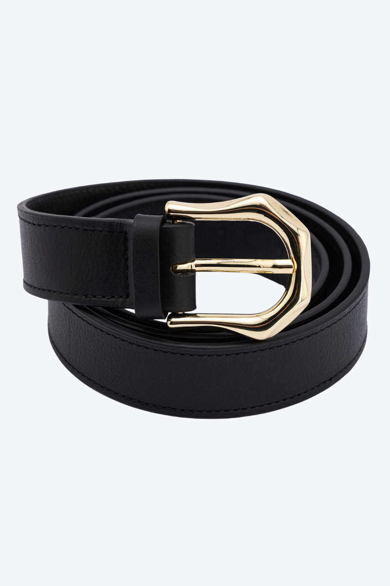 Cinto Médio Couro Fivela Fluida