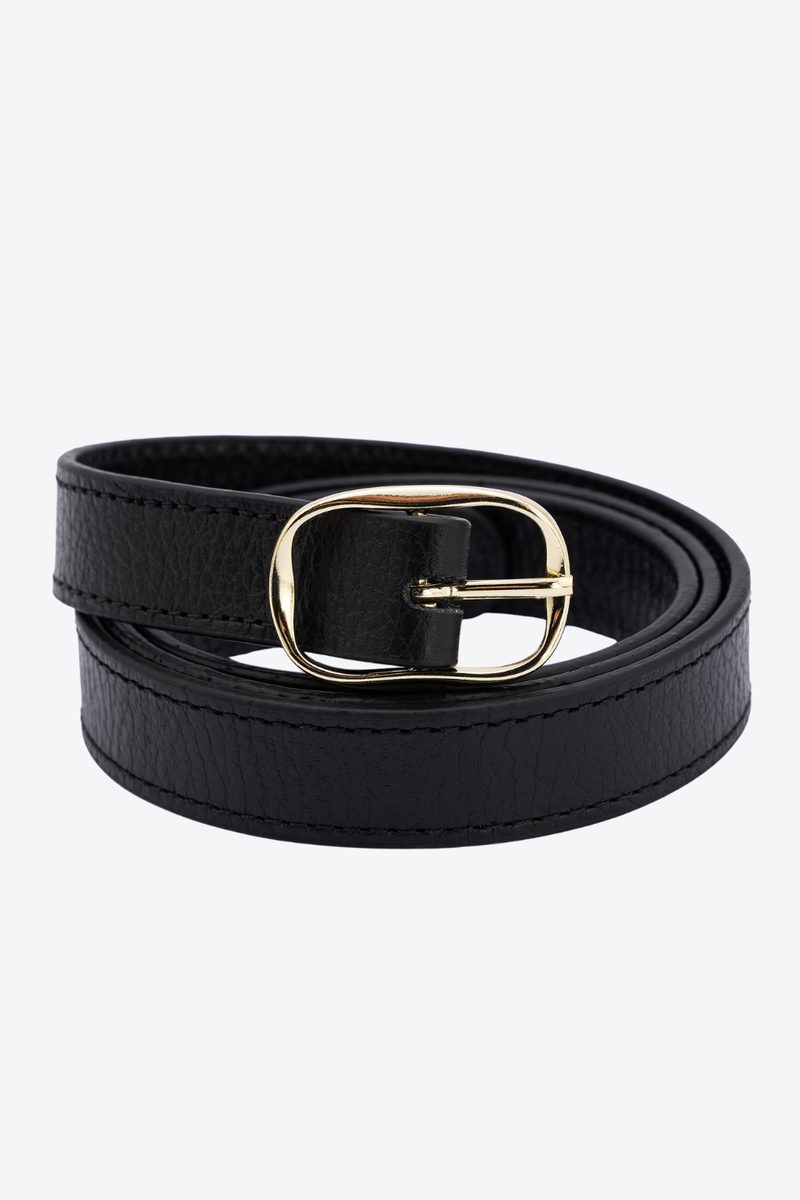 Cinto Fino Couro Fivela Orgânica