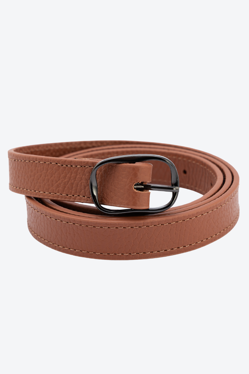 Cinto Fino Couro Fivela Orgânica