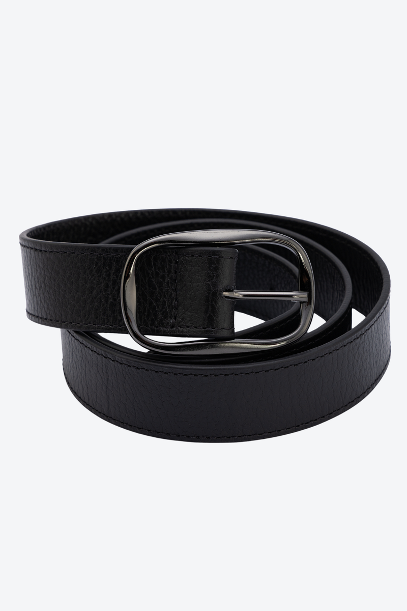 Cinto Largo Couro Fivela Orgânica