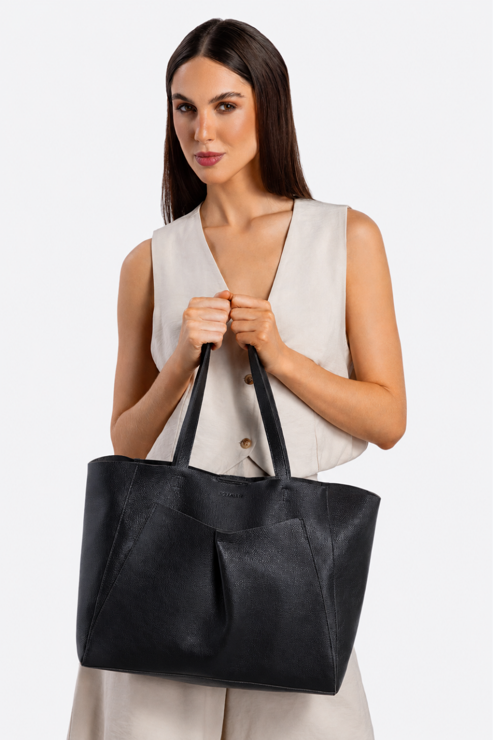 Bolsa Couro Maxi Shopper Grande