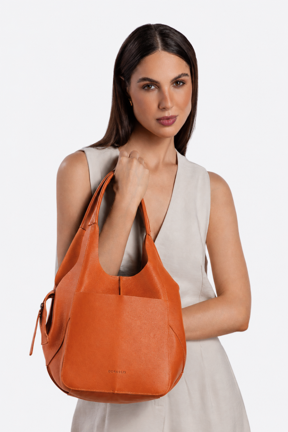 Bolsa Couro Hobo Zíper Média