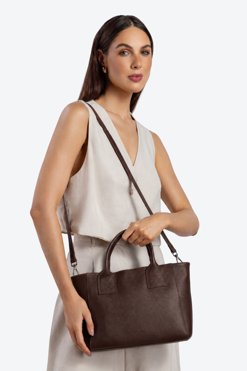 Bolsa Couro Tote Office Média
