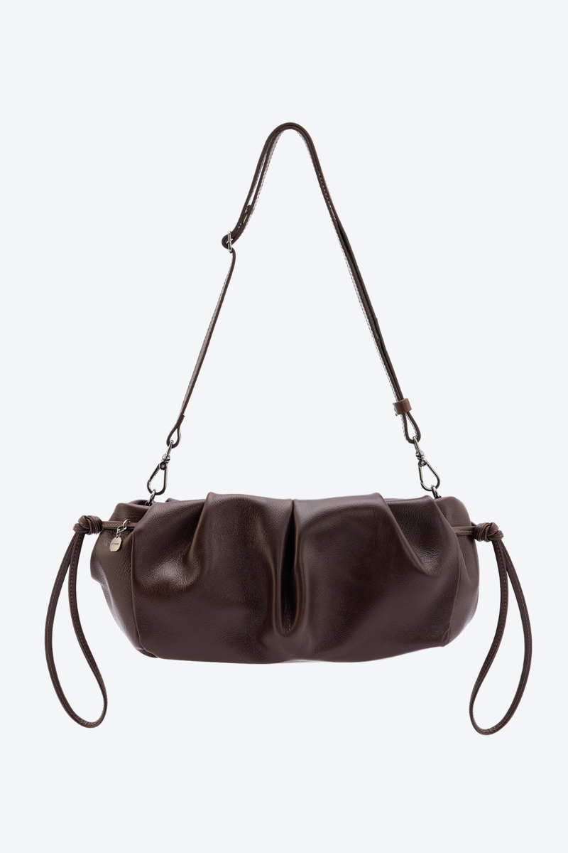 Bolsa Couro Baguete Slouchy Média