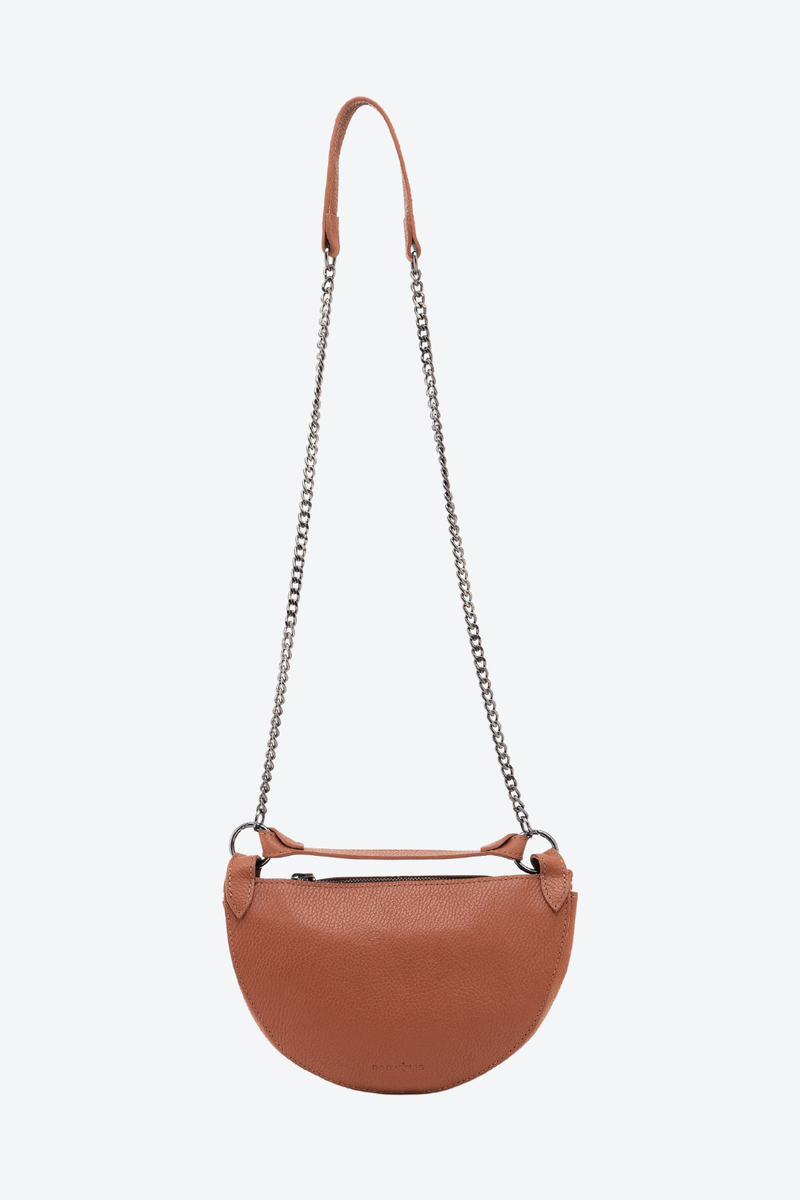 Bolsa Couro Meia Lua Estruturada Pequena