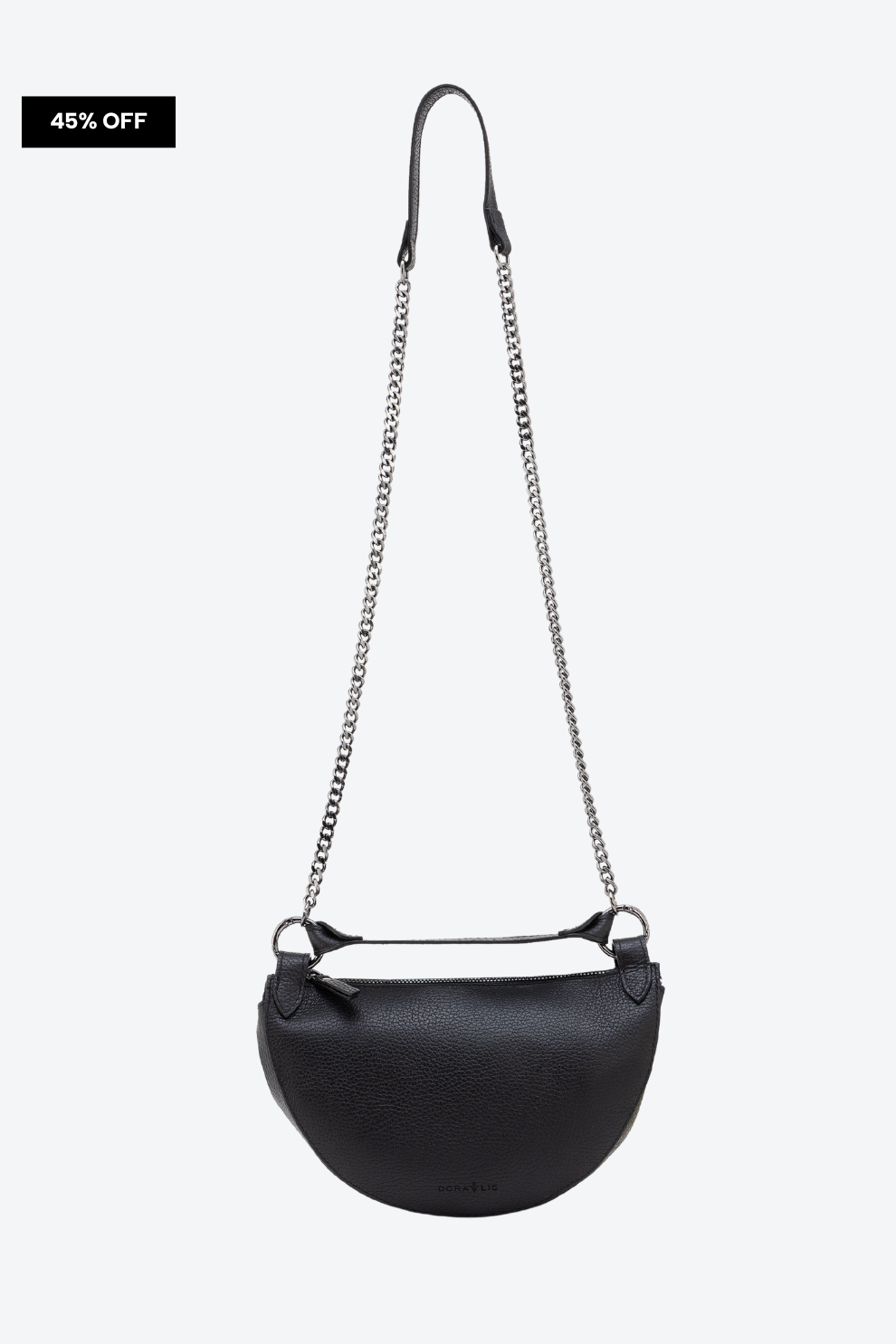 Bolsa Couro Meia Lua Estruturada Pequena