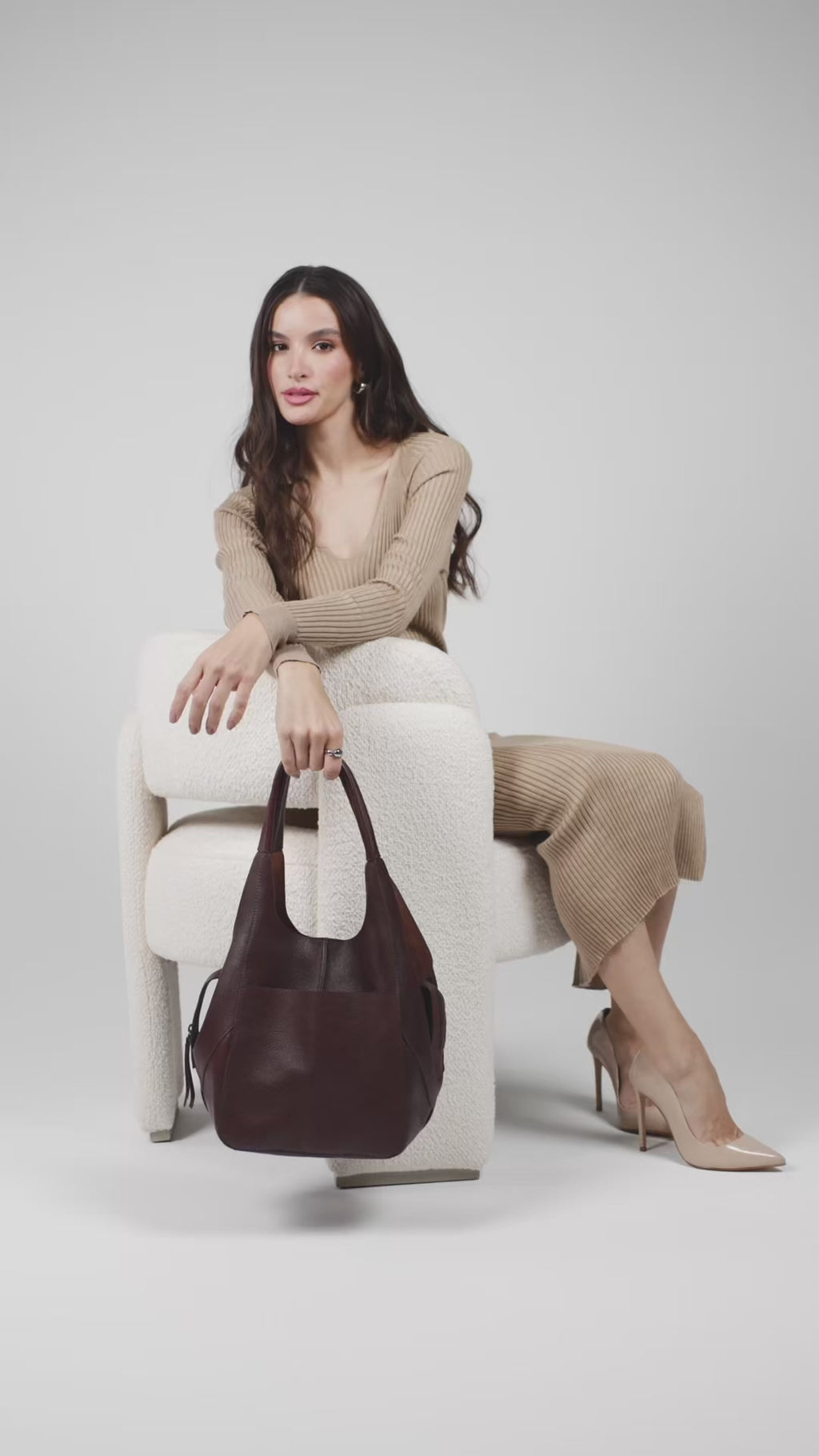 Bolsa Couro Hobo Zíper Média