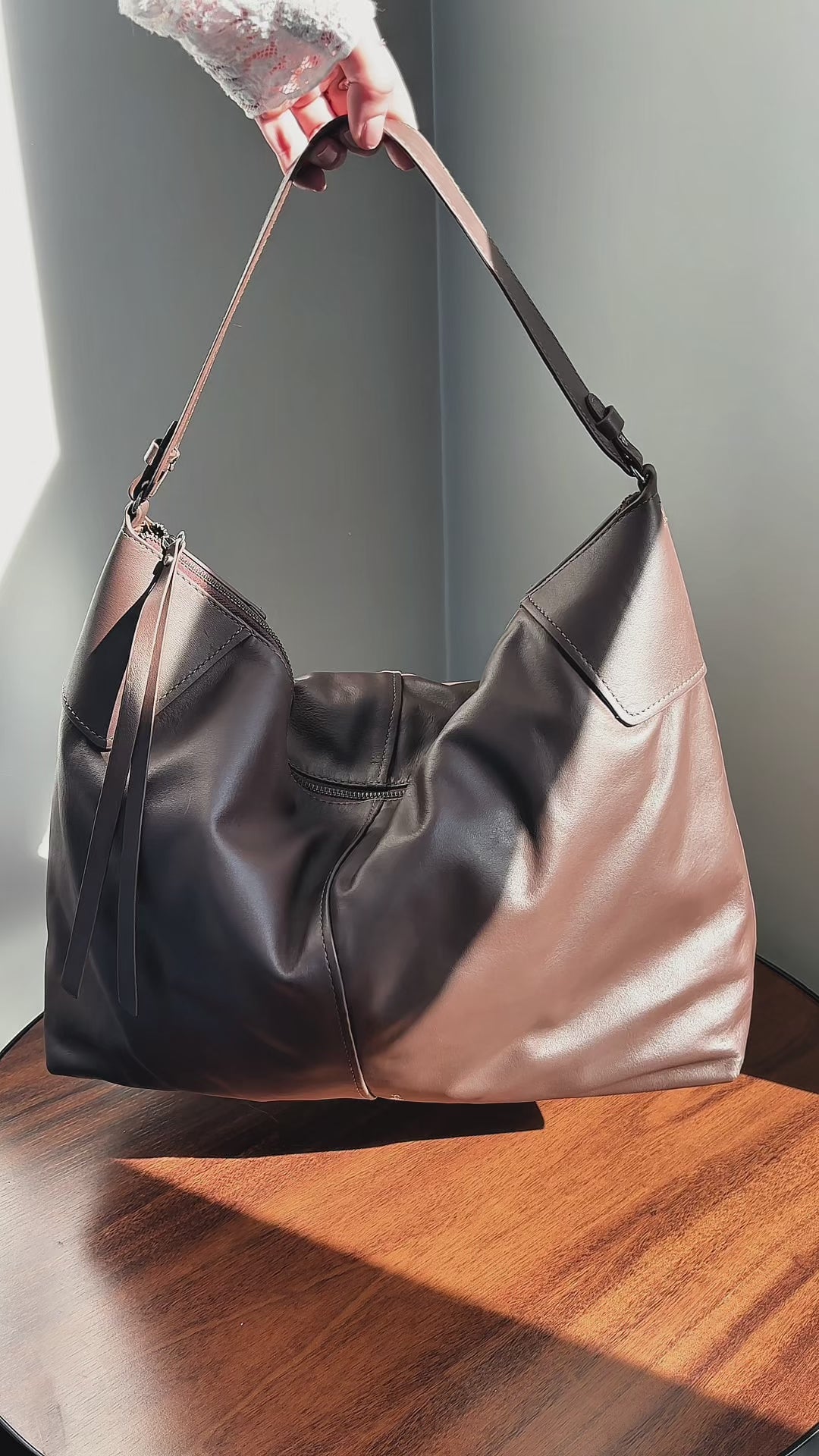 Bolsa Couro Maxi Zíper