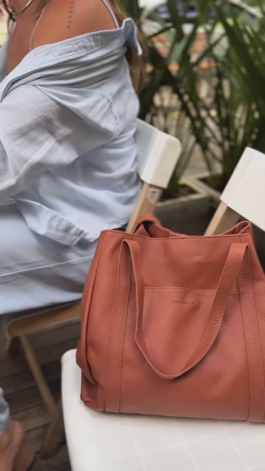 Bolsa Couro Três Divisórias Grande