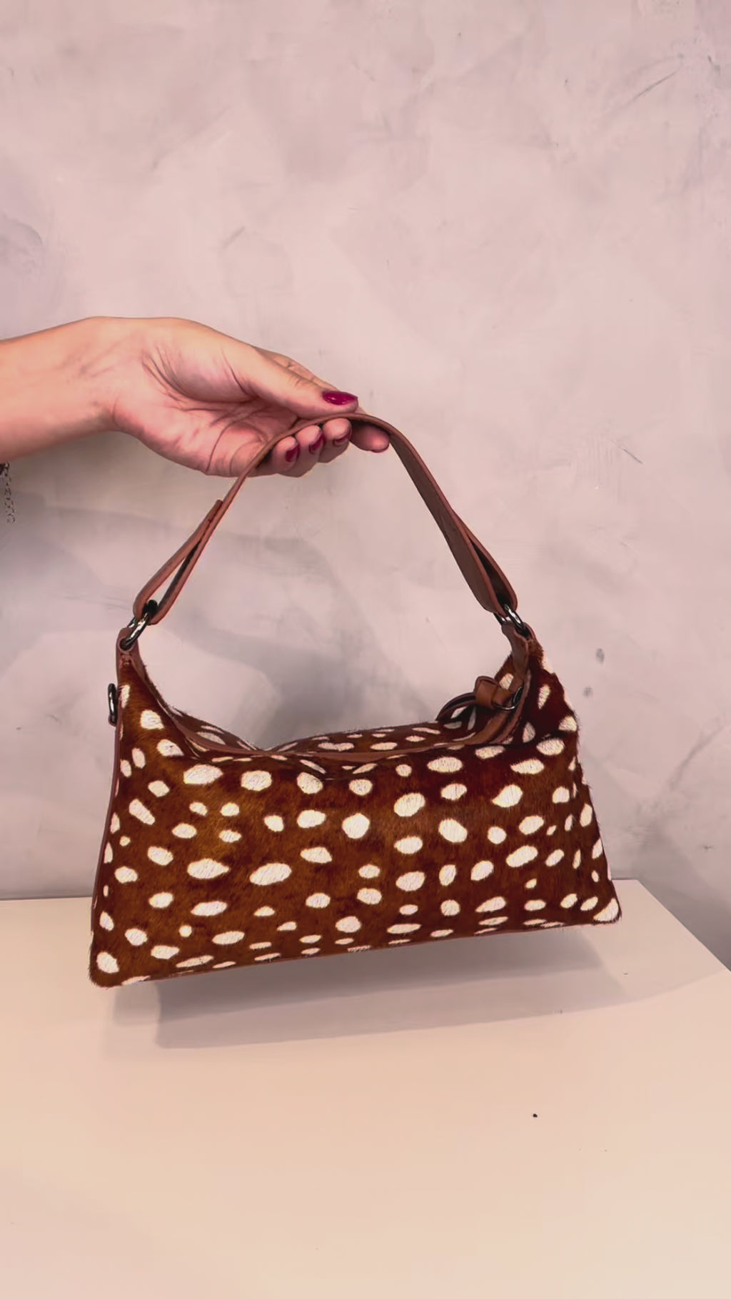 Bolsa Couro Bambi Print Pequena