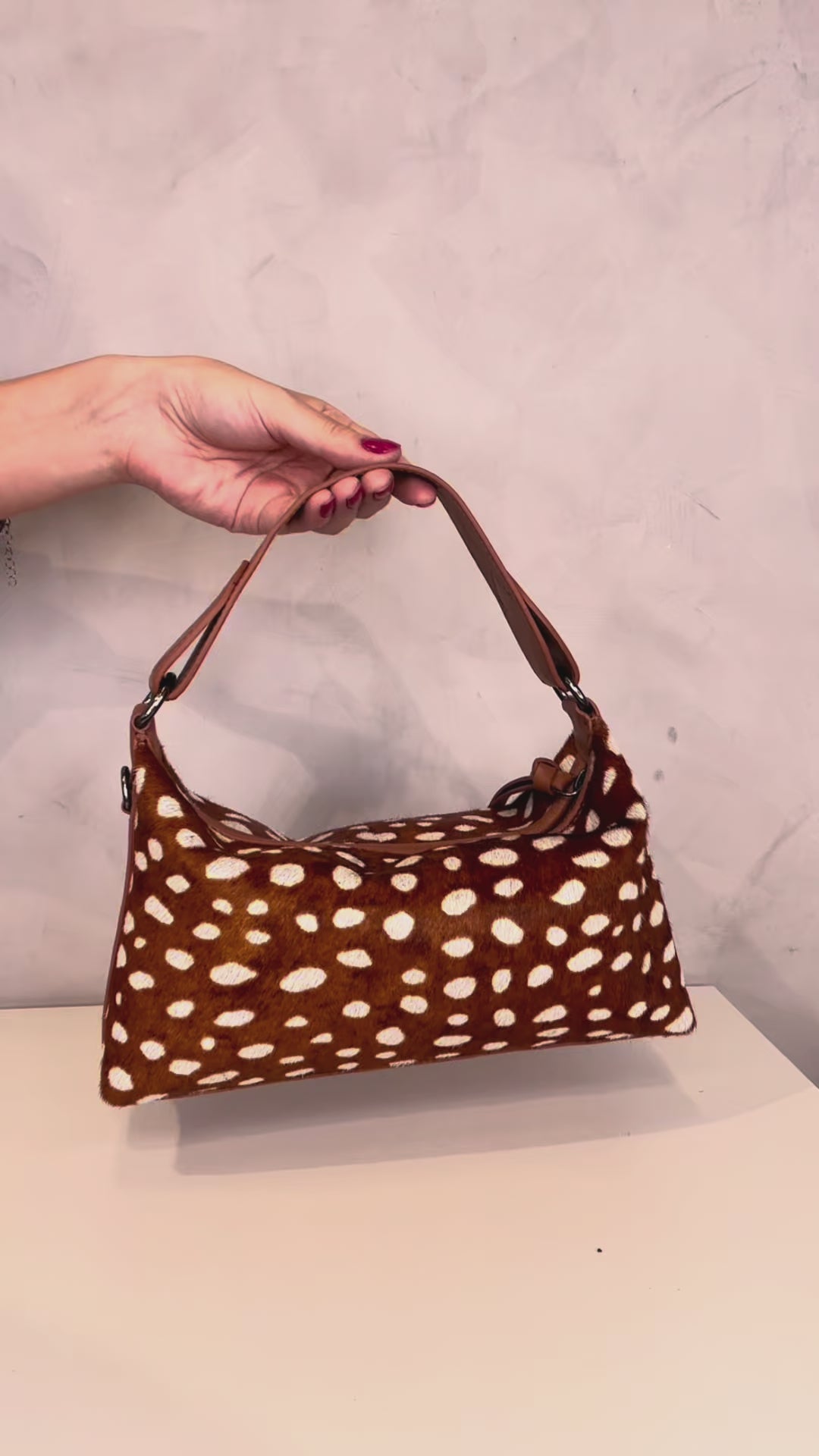 Bolsa Couro Bambi Print Pequena